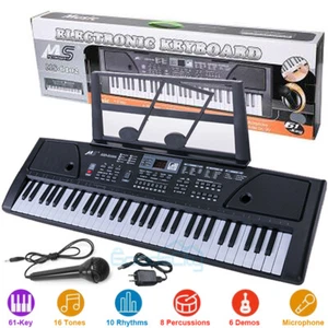 Kids Keyboard Piano 61 Key Portable Electronic Piano Child Music Educational Toy - Picture 1 of 21