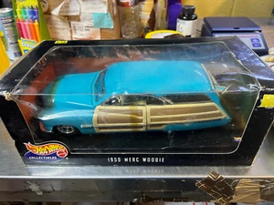 2000 Hot Wheels Collectibles~ 1950 Merc Woodie~ Blue~ 1:18 Scale~ New Old Stock! - Picture 1 of 6