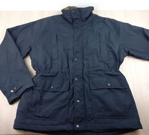 COMO Parka Size S Full Zip & Snap Closure Internal Drawstring Waist Pockets Navy - Picture 1 of 7