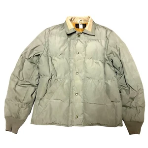Chaqueta acolchada Eddie Bauer de colección talla L verde expedición equipador plumón de ganso broches de presión - Imagen 1 de 6