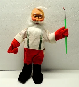 Vintage Small World Collectibles Weihnachtsmann Figur mit Pinsel Squishy Face - Bild 1 von 13