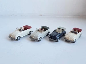 WIKING 4x VW Käfer Cabrio 1302 33/9 grauweiß 33/10 E G stahlblau cremeweiß - Bild 1 von 7