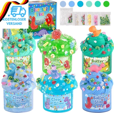 BESUCHE DEN LAWOHO-STORE LAWOHO 6 Dinosaurier Slime Set - Wolkenschleim, Butterschleim & Klarer Schleim F