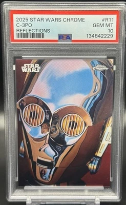C-3PO Reflections 2025 Topps 星球大战 Chrome PSA 10 POP 2 — 第 1/3 张图片