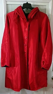 UBU Damen Walkermantel mit Kapuze und Knopfleiste XL rot/schwarz **RAR** - Bild 1 von 4
