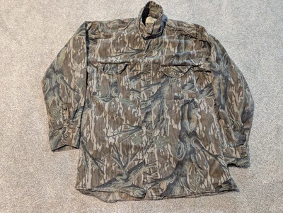 Vintage Mossy Oak Shirt Mens Medium Treestand Camo Camouflage 90s Button Up - Image 1 of 4