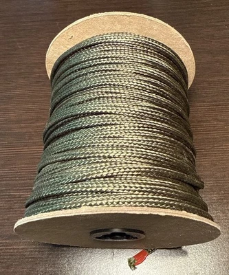 3/16" wide x 320' Spool thick Olive Drab / Green Flat Braided Dacron Cord - Image 1 of 3