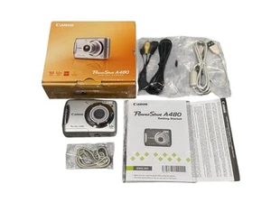 Canon PowerShot A480 10MP Digital Camera - Silver - Boxed - EXCELLENT - TESTED✅ - Picture 1 of 7