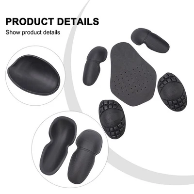 MARKENLOS 5-teiliges Protektoren-Set passend für alle Motorradjacken in Schwarz