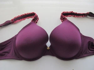 Natori 136001 Body Double Lace Trim Full-Fit Bra Dark Violet 34C $70 U93.C34 - Picture 1 of 11