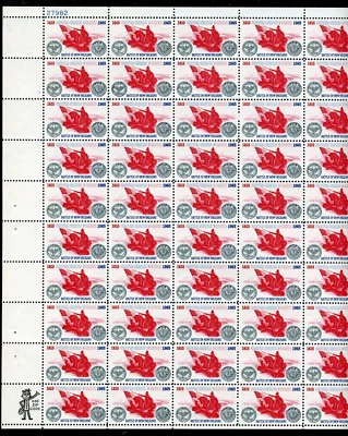 1261 Battle of New Orleans Sheet of 50 5¢ Stamps MNH - Image 1 of 4
