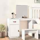 Dressing Table White 95x50x134 cm Solid Wood Pine