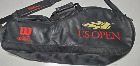 U.S. Open Wilson Leather Fully Embroidered US Open Tennis Racket Travel Bag Cover