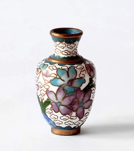 Vase Antico Cloisonnè Metallo Chinesisch Orientalisch Alt Antik Vase H,5 cm - Bild 1 von 1