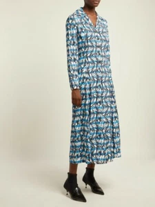 New PRADA  Banana-print striped shirtdressSize 42/6 - Picture 1 of 12