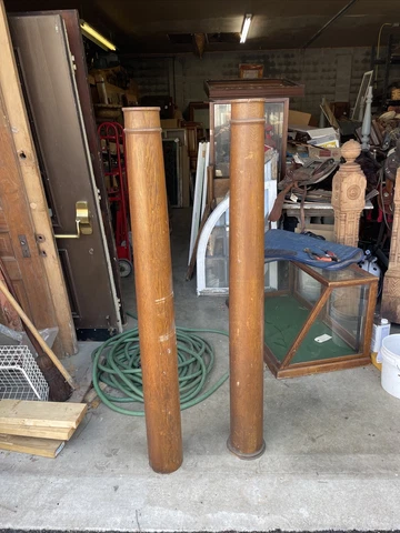 Bova pair antique oak interior columns 5 foot buy 6 inch base to 5” top Cover