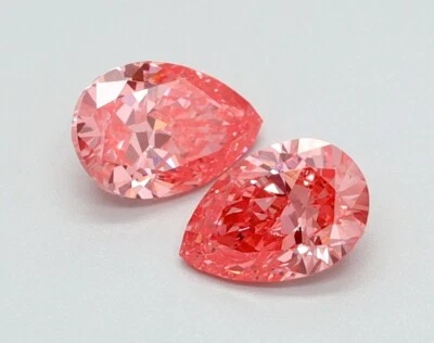 Par de diamantes CVD cultivados en laboratorio de 0,82 quilates VS1 PERA ROSA de lujo para pendiente Foto 1 de 4