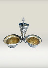 SALE PEPE SALT & PEPPER cellars silver800 with spoon Israel Sabbath Judaic 1940