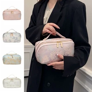 Portable Toiletry Organizer Embroidery Makeup Bag Travel Accessories - Picture 1 of 16