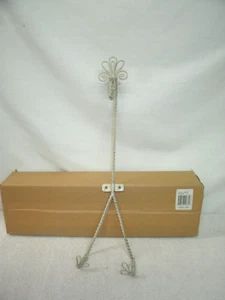 Wall Mount Cup and Saucer Hanger- Twisted -Off White Metal--14"  NIB - Picture 1 of 3