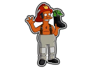 #2012 Fireman Apu Springfield Family Waterproof Vinyl Sticker Die-Cut Car Laptop - Picture 1 of 1