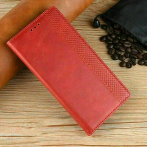 Leather Flip Wallet Case Protective Cover Skin for Sharp Aquos Sense3 Plus Retro - Picture 1 of 16