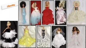 Barbie/Sindy/Steffi Fashion Doll Outfits, Ball Gown/Party Dress + Shoes UPDATED - Picture 1 of 128