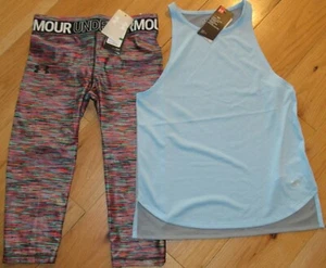 Under Armour tank top & cropped capri patterned leggings set NWT girls' L YLG - Picture 1 of 2