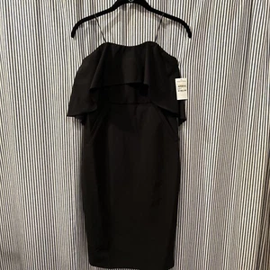 Vestido Chelsea28 Negro Elastizado Crepé Sin Tirantes Talla 4 BOLSILLOS Nuevo Con Etiquetas - Imagen 1 de 5