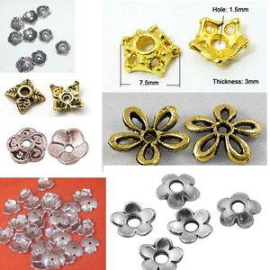 Perlkappen Bead Cape Metallperlen Käppchen Blume Endkappe Käppchen gold antike - Bild 1 von 31