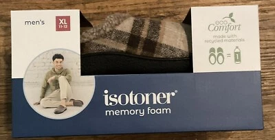 Zapatillas Isotoner para hombre de espuma viscoelástica ecológicas cómodas talla XL 11-12 marrón a cuadros Foto 1 de 3