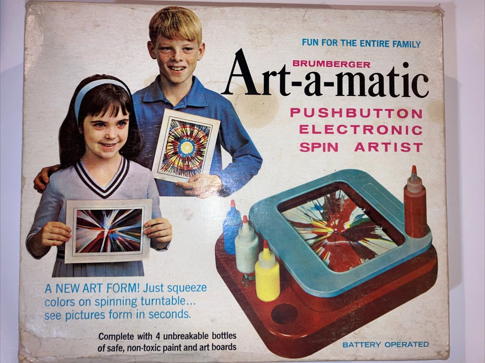 Винтажный Spin-Art 1967 Brumberger кнопка электронный художник Art-A-Matic #310 - Изображение 1 из 4