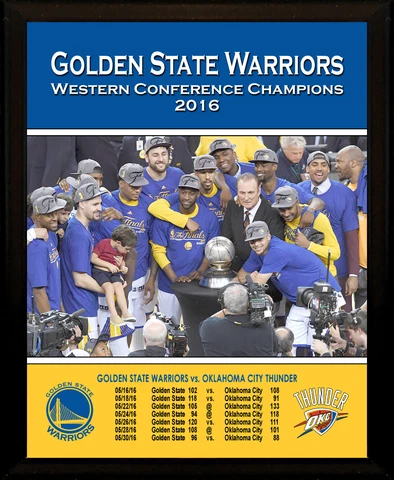 GOLDEN STATE WARRIORS 2016 Western Conference Champions Curry 8x10" Plaque Cover