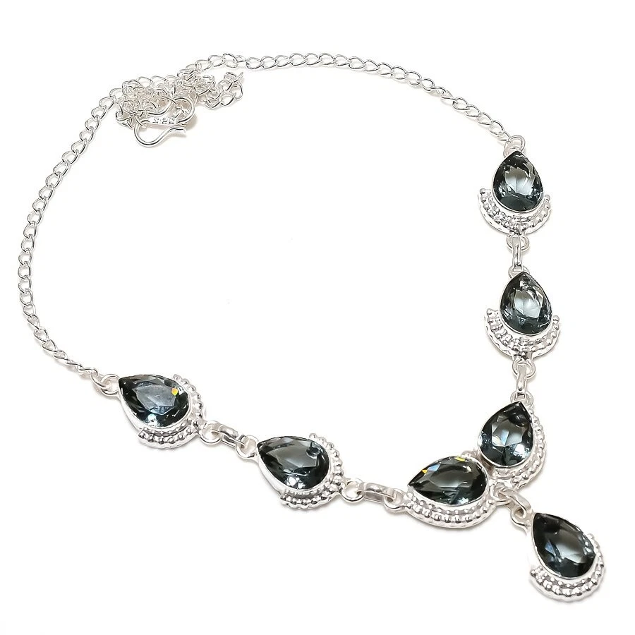 Alexandrite Gemstone Handmade 925 Sterling Silver Jewelry Necklace Size 18" - Image 1 of 1