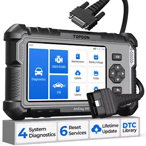 2025 TOPDON ArtiDiag500 Automotive OBD2 Diagnostic Tool 6Services 4System CAN-FD TPMS DHL - Picture 1 of 24