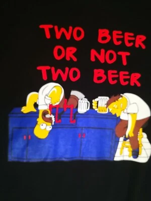 Camiseta negra para hombre SIMPSON Two Beer Or Not Two Beer talla L Foto 1 de 4