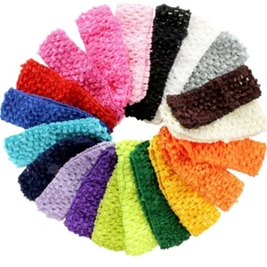 1 Metre Crochet Stretch Elastic Baby Headband Tutu Skirt Ribbon 1-1.5 inch wide - Picture 1 of 22