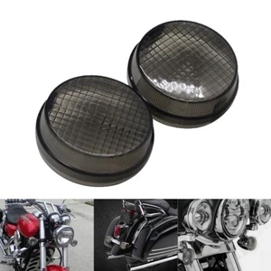 Pair Smoke Turn Signal Light Lens Cover For Honda Cruisers Kawasaki Vulcan 1600 - Picture 1 of 7