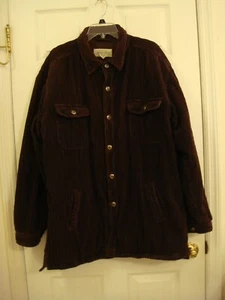 Men's St Johns Bay Heavy Warm Lined Dark Brown Corduroy Coat Jacket Size XL XT - Picture 1 of 13