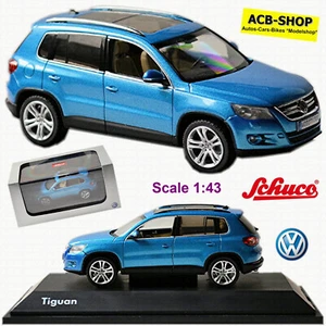 VW Tiguan I Type: 5N SUV 2007-11 Light Blue Catalinablue Metallic 1:43 Schuco - Picture 1 of 9