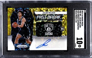 2023-24 Panini Prizm Jalen Wilson Rookie 1/10 Gold Fast Break Auto SGC 10 Gem - Picture 1 of 2
