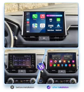 8+256G For Toyota RAV4 2018-2020 Android 13 Car Radio GPS Navi Apple Carplay BT - Picture 1 of 17