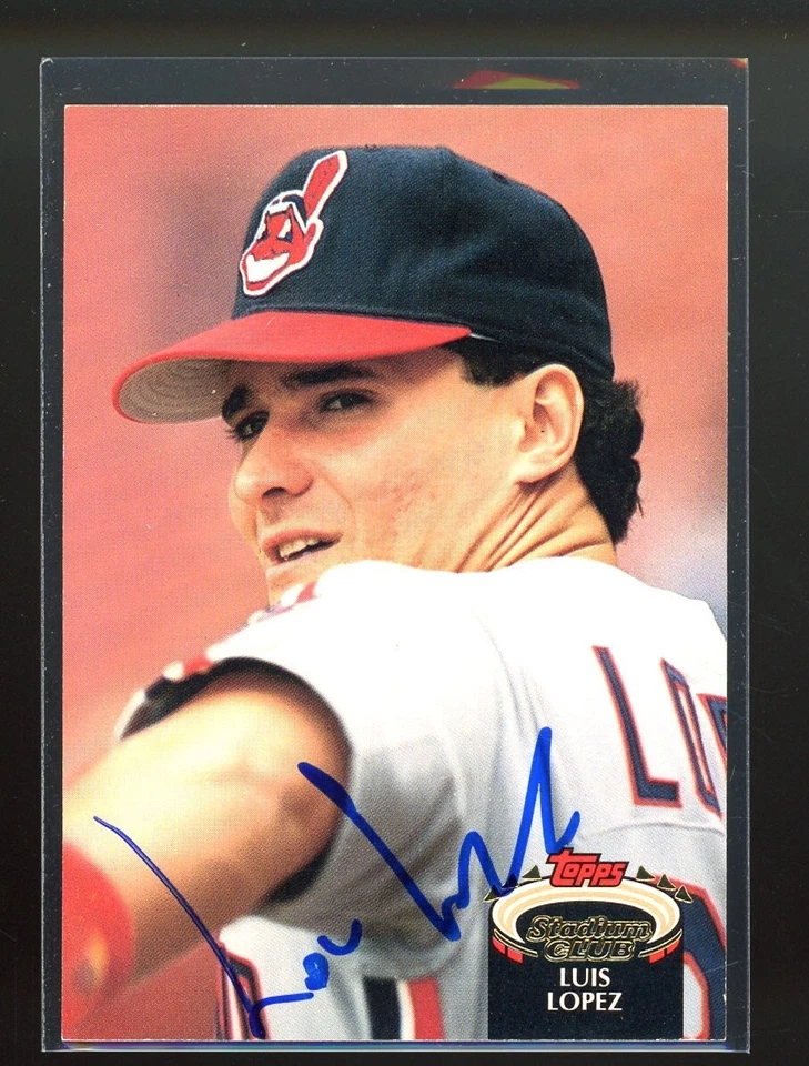 1992 Topps Stadium Club LUIS LOPEZ Signed Card auto autograph INDIANS DODGERS - Image 1 of 1