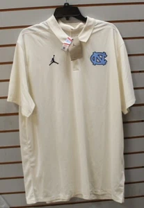 Nike Jumpman Jordan North Carolina Tar Heels Men’s Polo T-Shirt White/Tan XL NEW - Picture 1 of 9