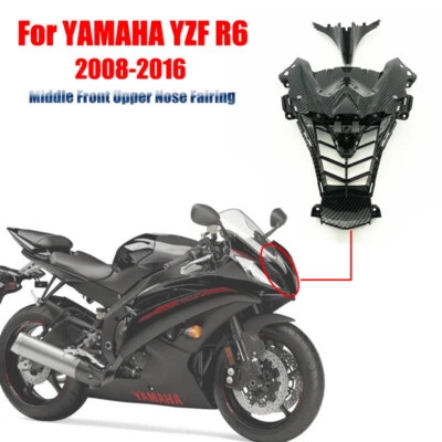 Middle Front Upper Nose Fairing Cowl Carbon Fiber for YAMAHA YZF R6 2008-2016 - Image 1 of 4