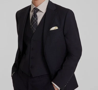 Calvin Klein Men's Black Slim Jacket Vest & Pants 3-Piece Suit Size 36S 30W-30L - Image 1 of 4