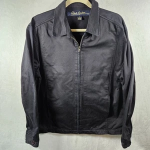 Robert Graham Mens Bomber Jacket Black Medium Full Zip Collar - Picture 1 of 13