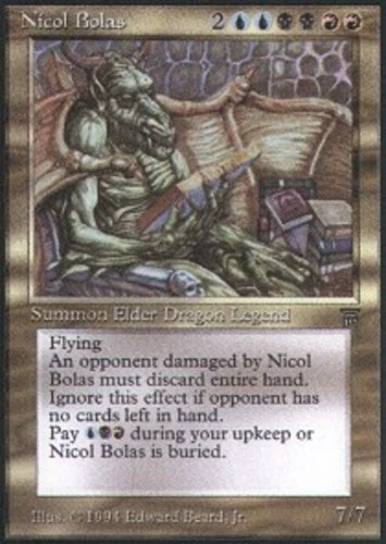 Heavy Play, English MTG Regular Nicol Bolas Legends Magic the Gathering - Image 1 of 1