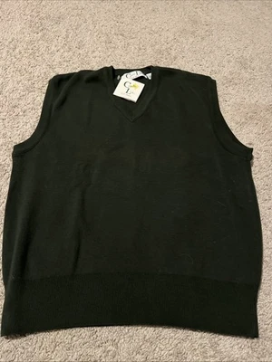 NWT Mens Cypress Links Golf Wear Size M Golf Sweater Vest Dk Green  100% Cotton - Изображение 1 из 3