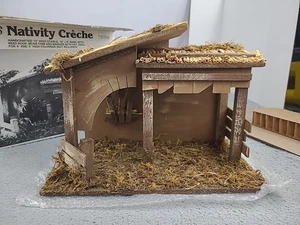 Vintage Sears Weihnachtskrippe Ersatzstall NUR 97938 Krippe Holz - Bild 1 von 22